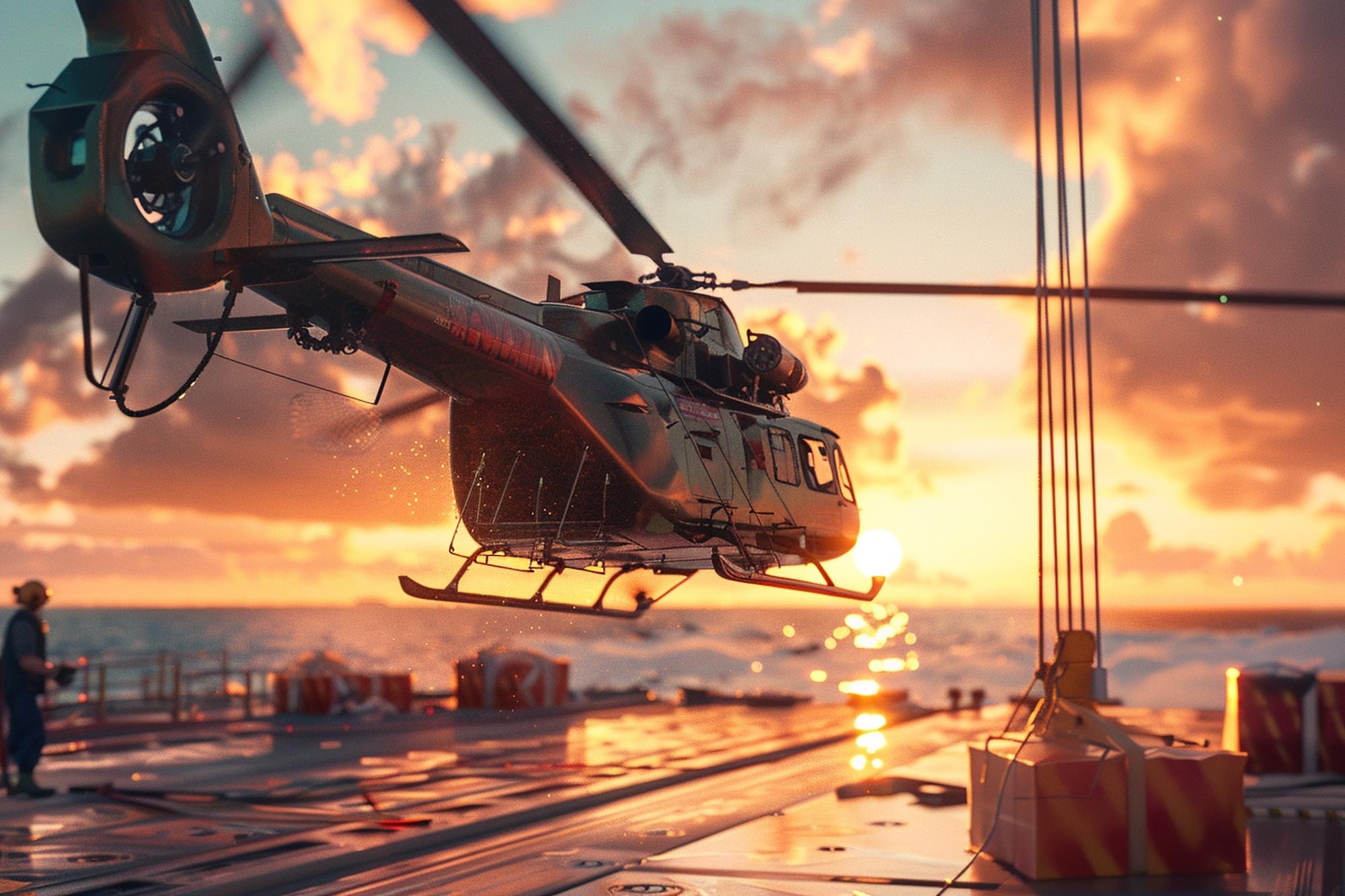 Transport helikopterem do platformy